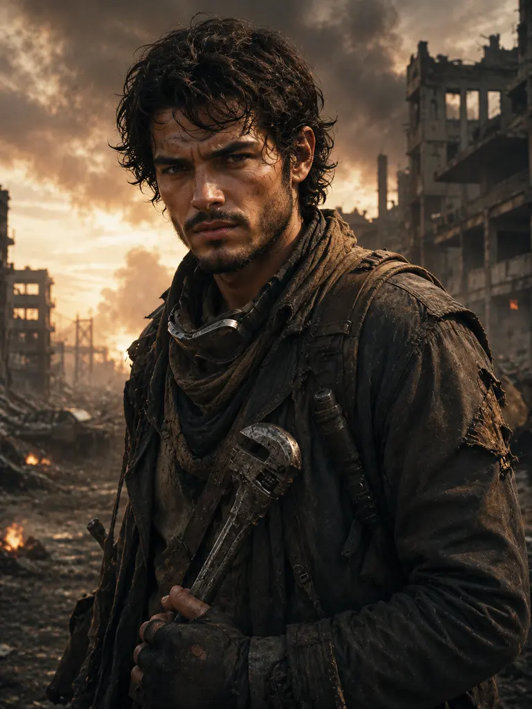 Sample image generated from the prompt: Post-apocalyptic survivor