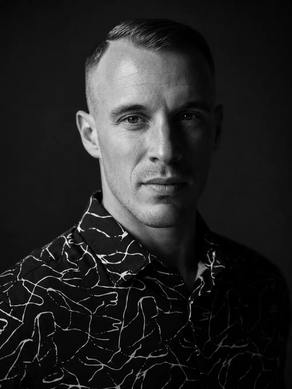 Result of Cinematic black-and-white close-up