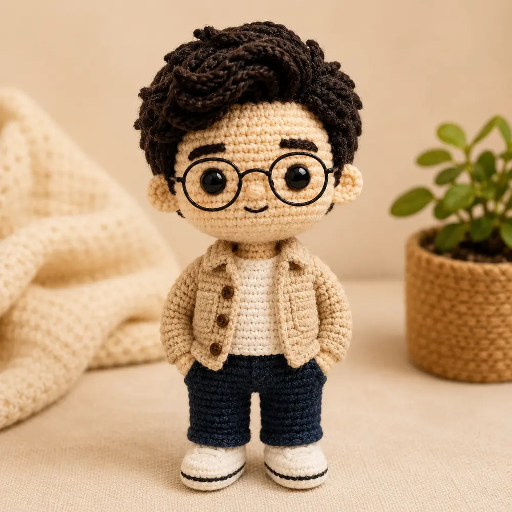 Sample image generated from the prompt: Amigurumi crochet doll