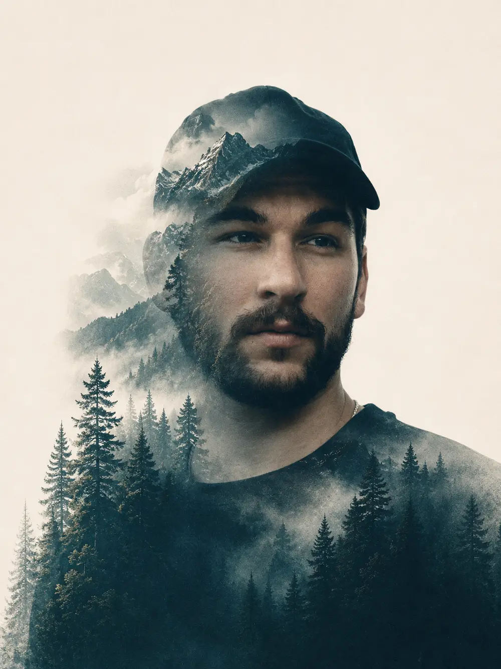 Result of Double exposure portrait