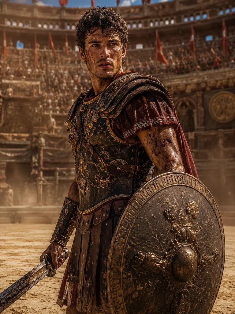 Sample image generated from the prompt: Roman gladiator