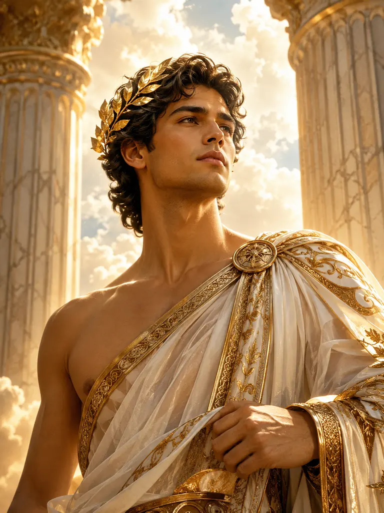 Sample image generated from the prompt: Greek god portrait