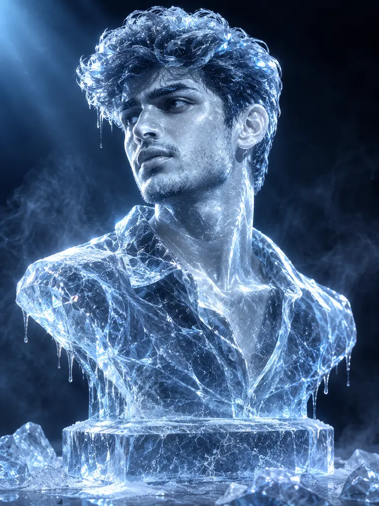 Sample image generated from the prompt: Ice sculpture