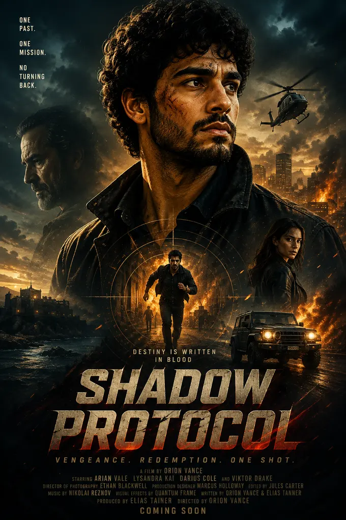Sample image generated from the prompt: Action movie poster