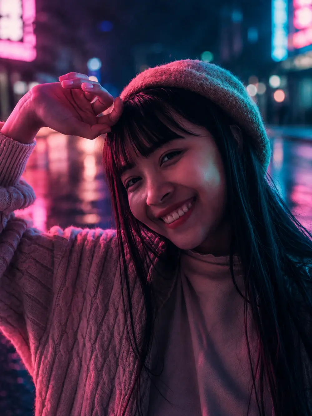 Result of Neon night portrait