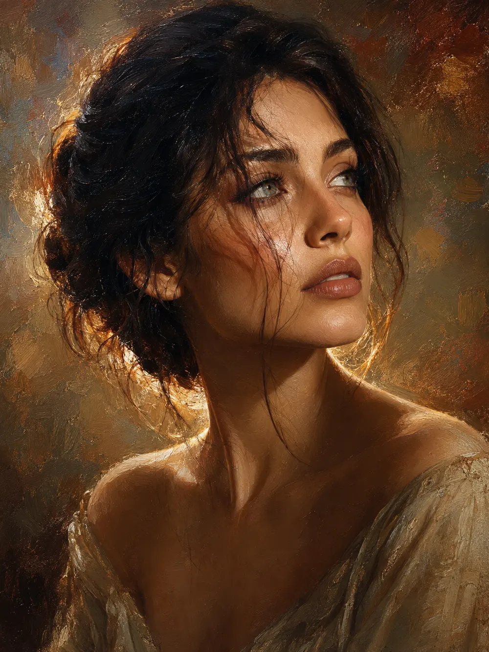 Sample image generated from the prompt: Fine-art oil painting portrait
