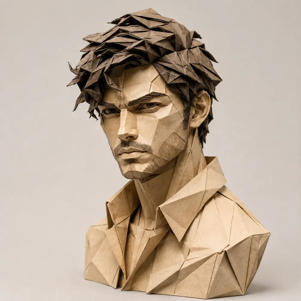 Sample image generated from the prompt: Origami paper sculpture