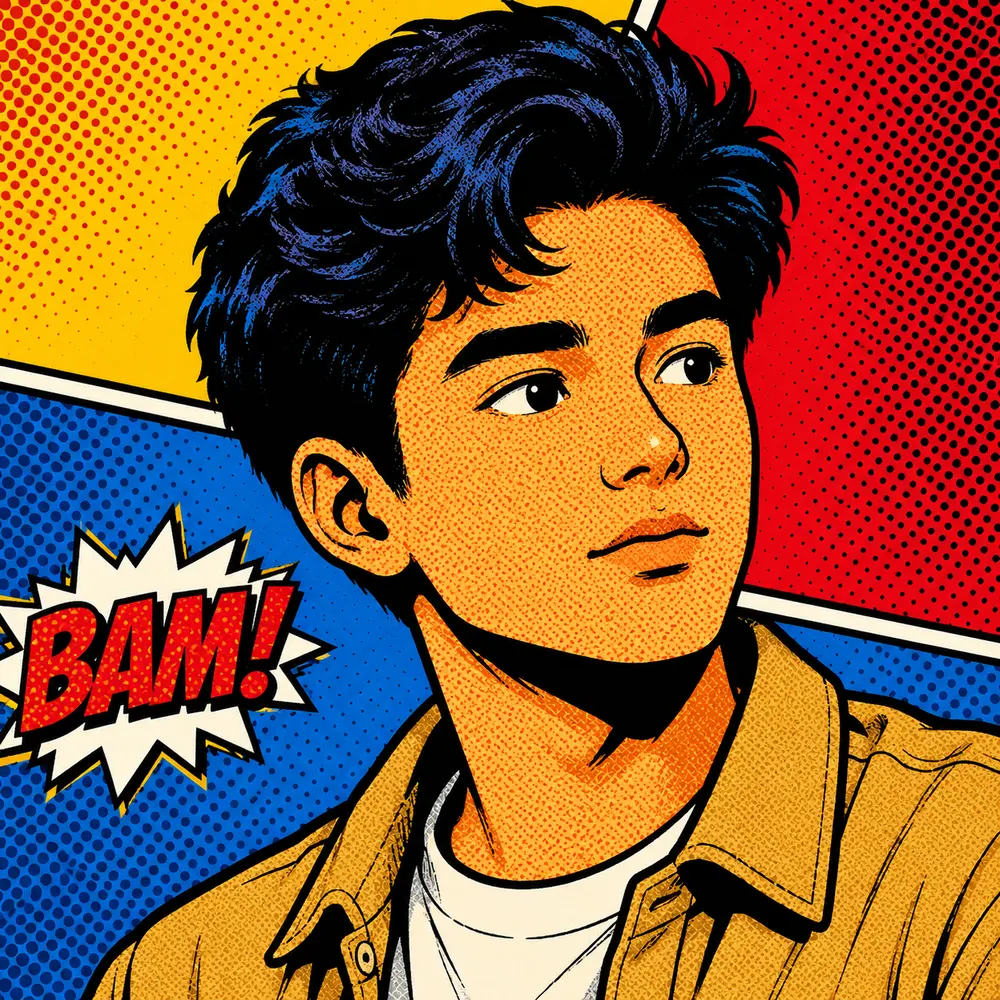 Sample image generated from the prompt: Pop-art portrait