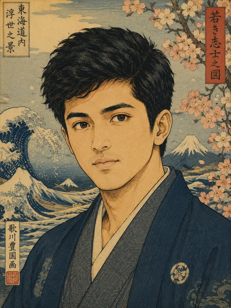 Sample image generated from the prompt: Japanese woodblock print
