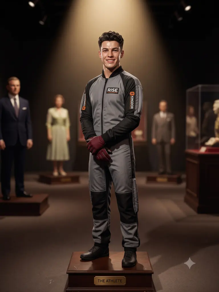 Sample image generated from the prompt: Wax museum figure