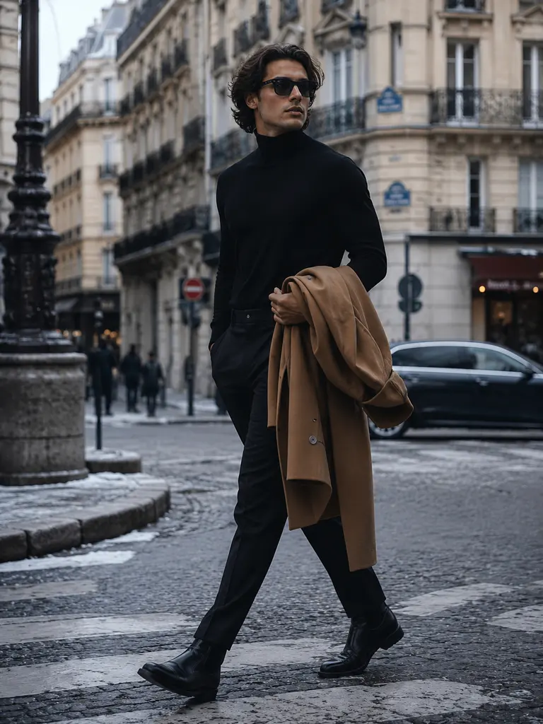 Sample image generated from the prompt: Winter overcoat street style