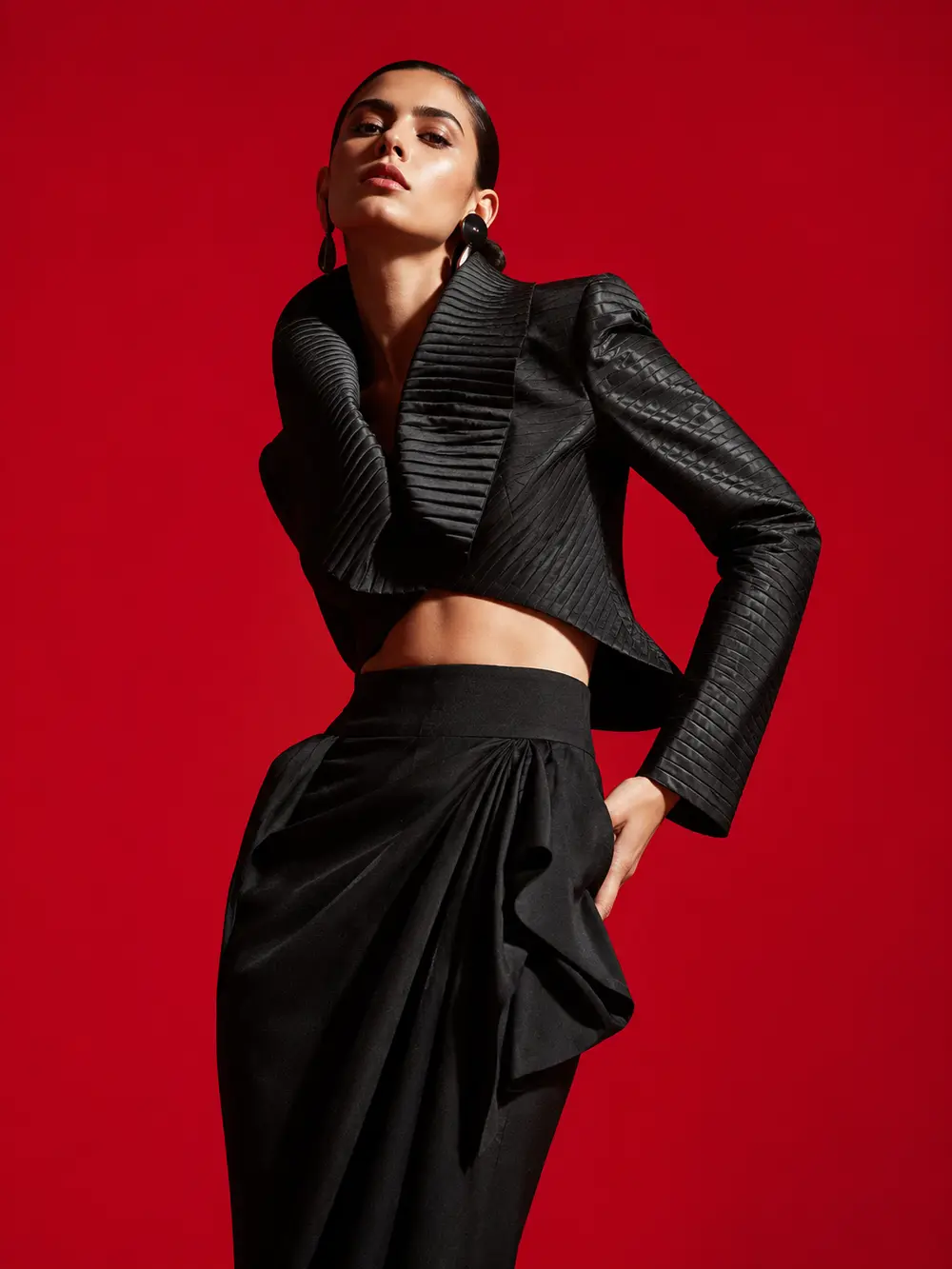 Sample image generated from the prompt: High-fashion studio shot